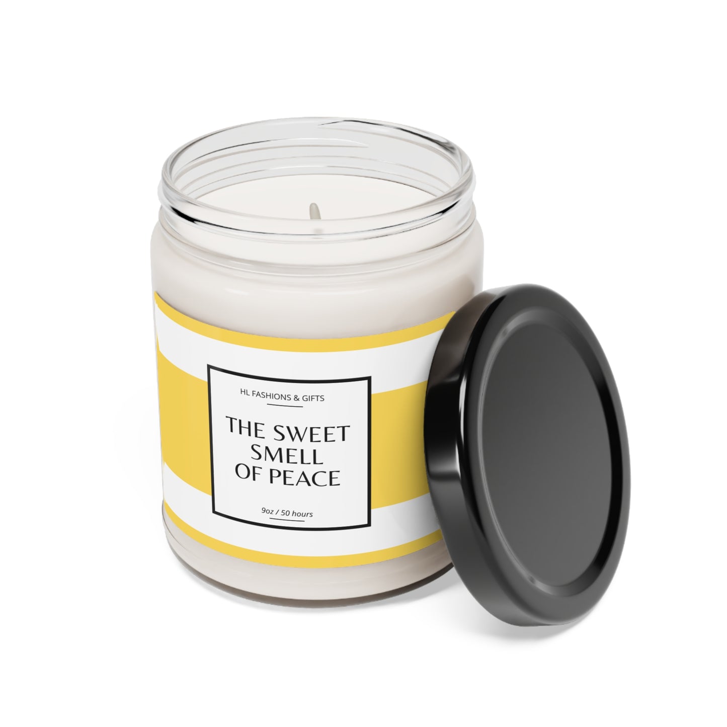 The Sweet Smell of Peace Soy Candle - Mustard Yellow Label