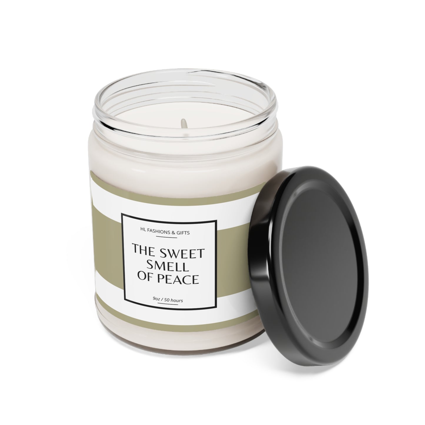 The Sweet Smell of Peace Soy Candle - Sage Green Label