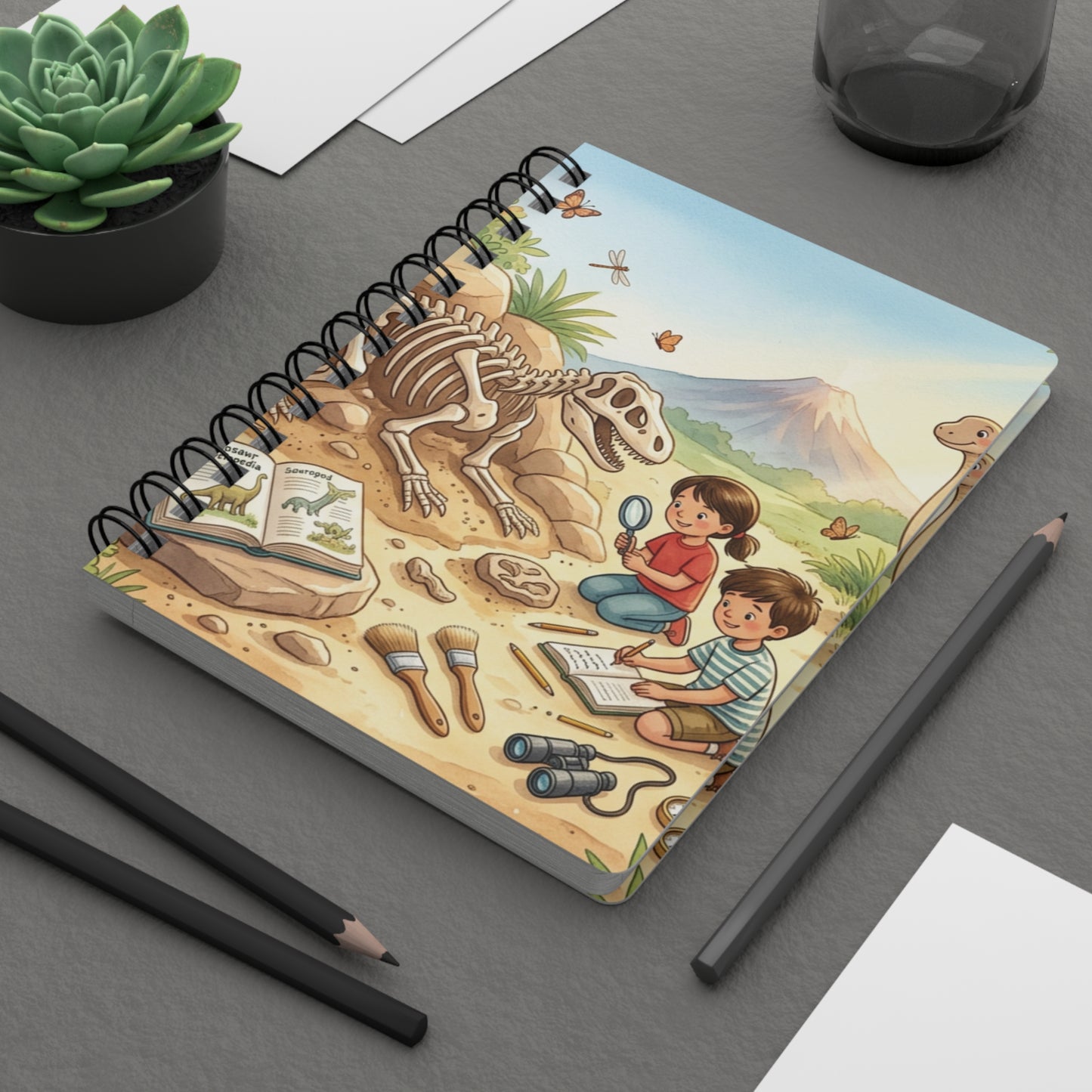 Dinosaur Fossil Adventure Spiral Journal — Kids Paleontology Notebook