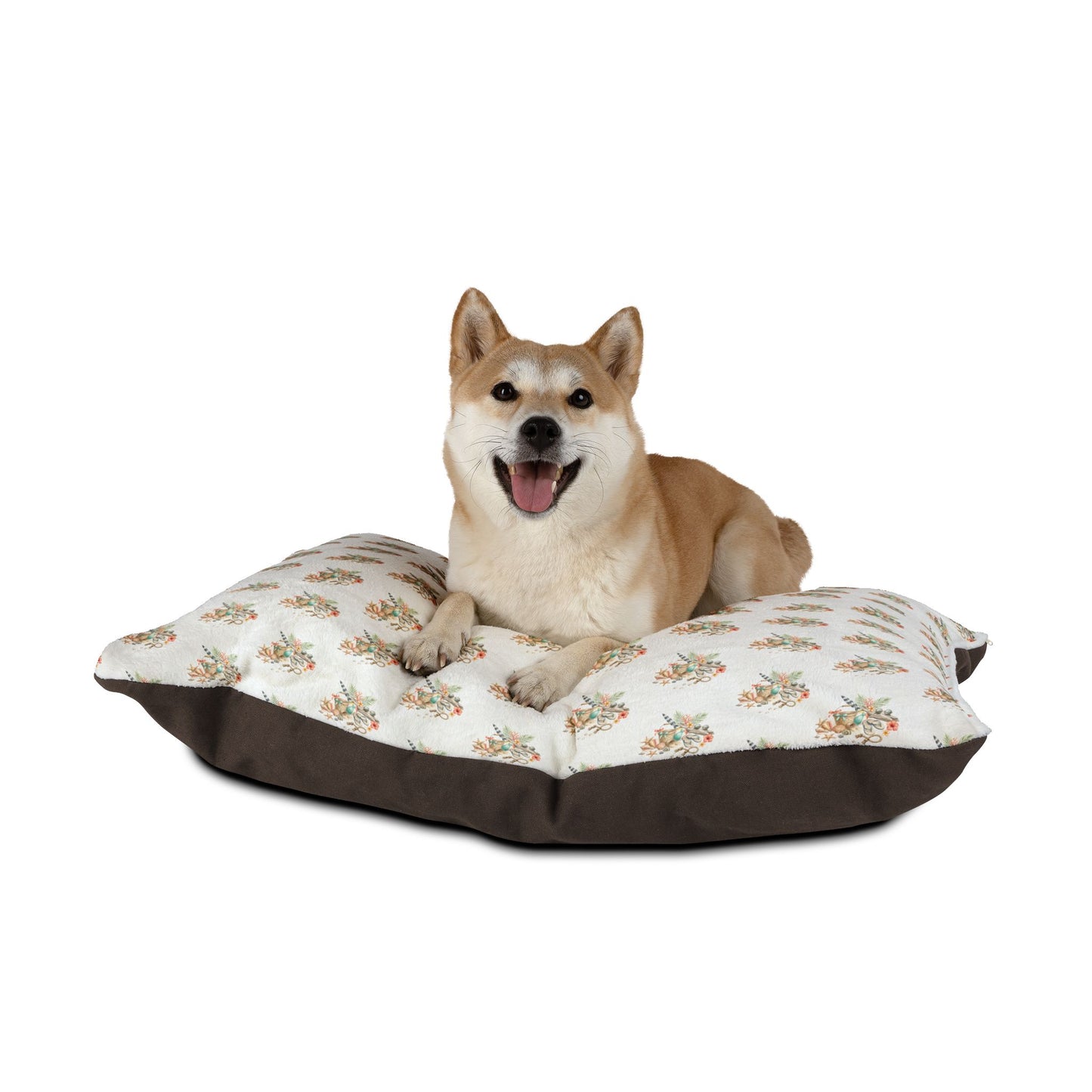 Coastal Seashell Pet Bed – Beachy Aromatic Shell Pattern Cushion for Dogs