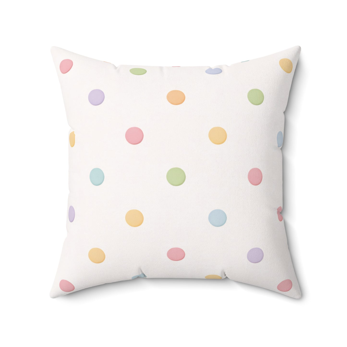 Pastel Polka Dot Throw Pillow – Cute Nursery Decorative Cushion