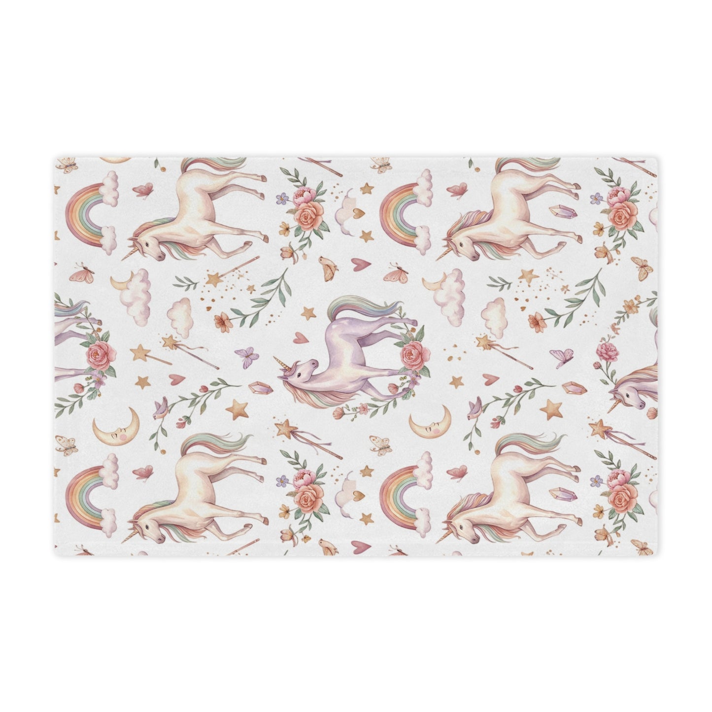 Unicorn Rainbow Minky Blanket – Soft Pastel Fantasy Throw for Kids & Nursery