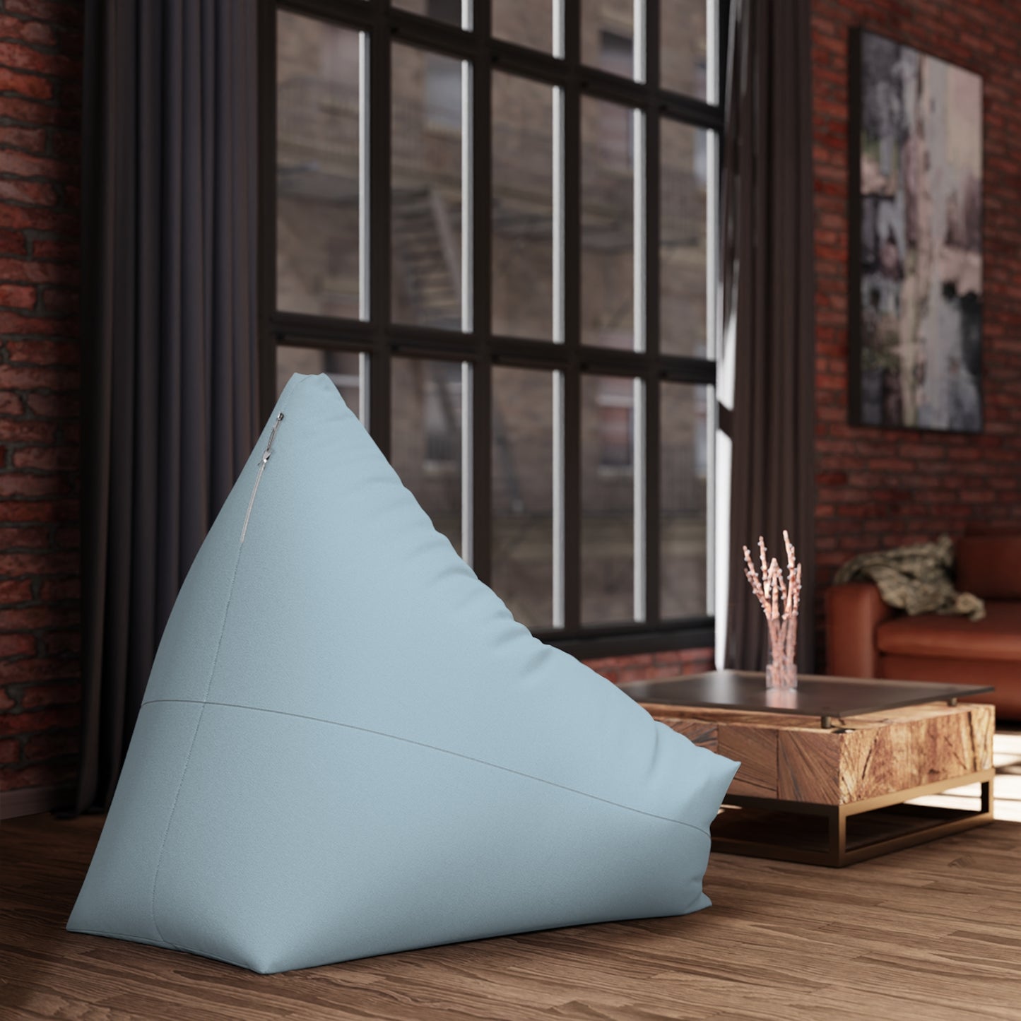 Personalized "Indigo" Bean Bag Chair Cover – Soft Powder Blue Indoor Lounge Cover