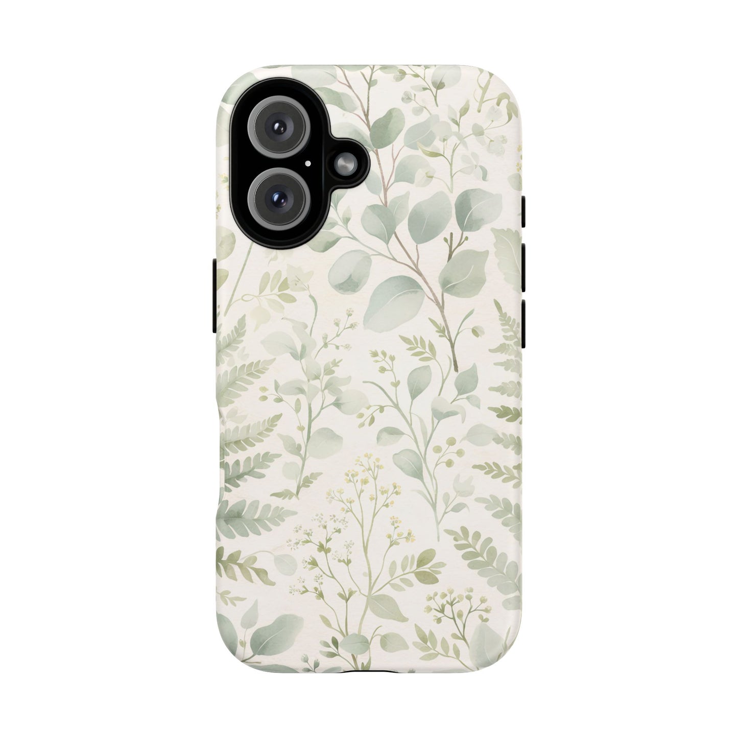 Floral Fern Tough Phone Case — Soft Green Botanical iPhone Cover