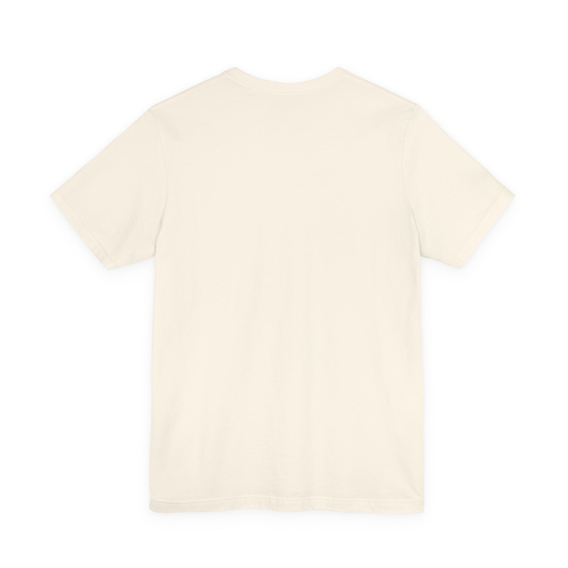 A natural colored t-shirt on a white background