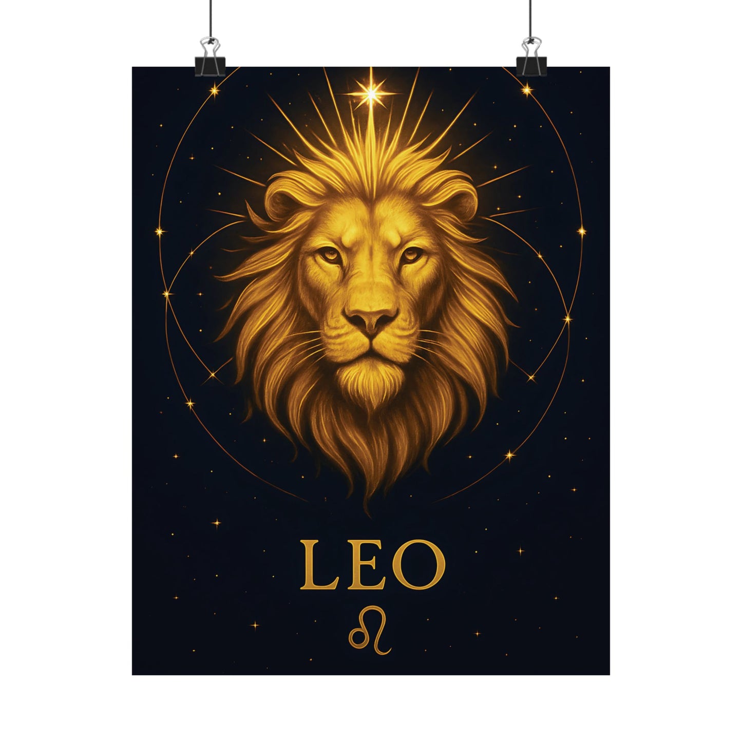 Leo Zodiac Constellation Matte Poster – Celestial Lion Astrology Wall Art Print (Multiple Sizes)