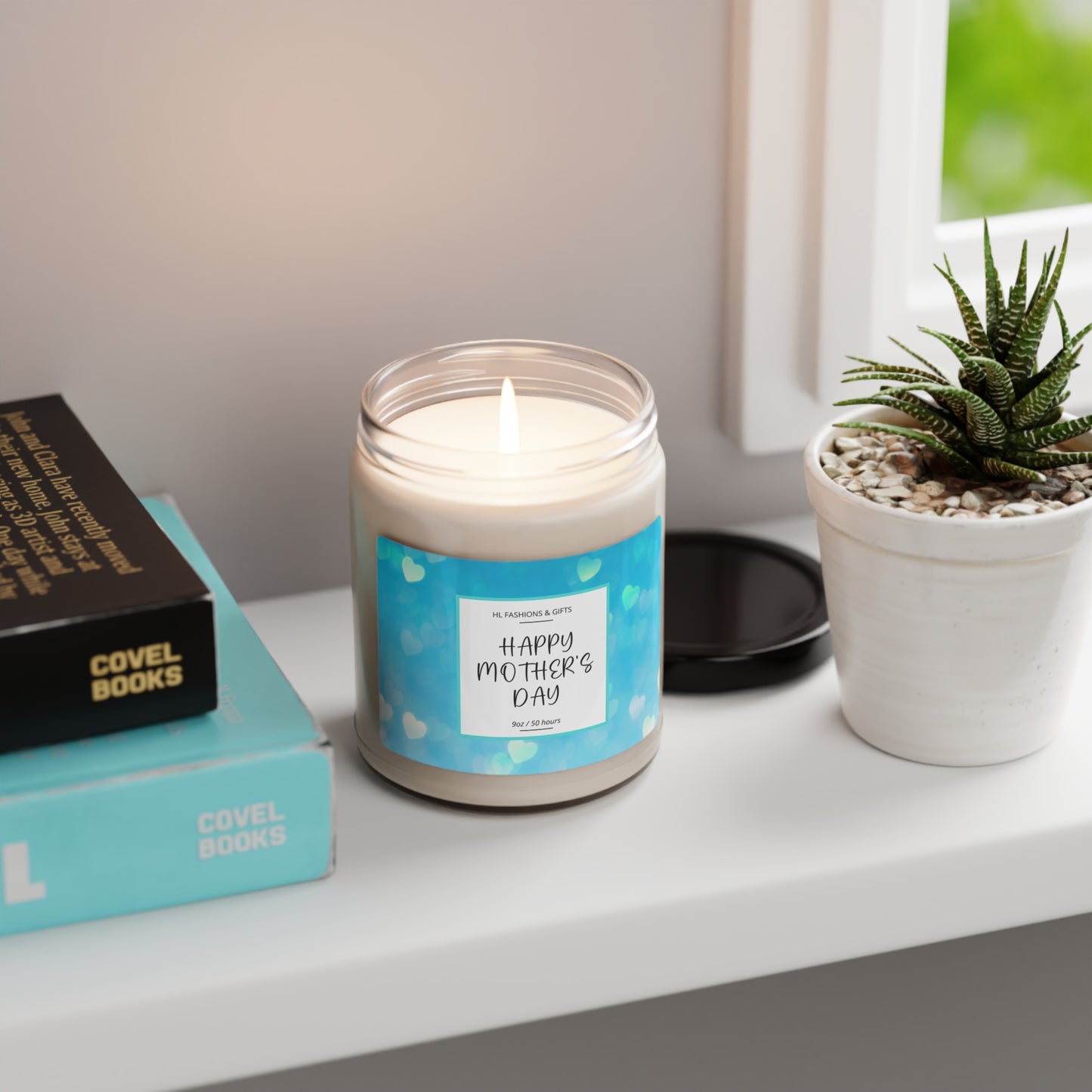 Happy Mother's Day Soy Candle - Blue Hearts