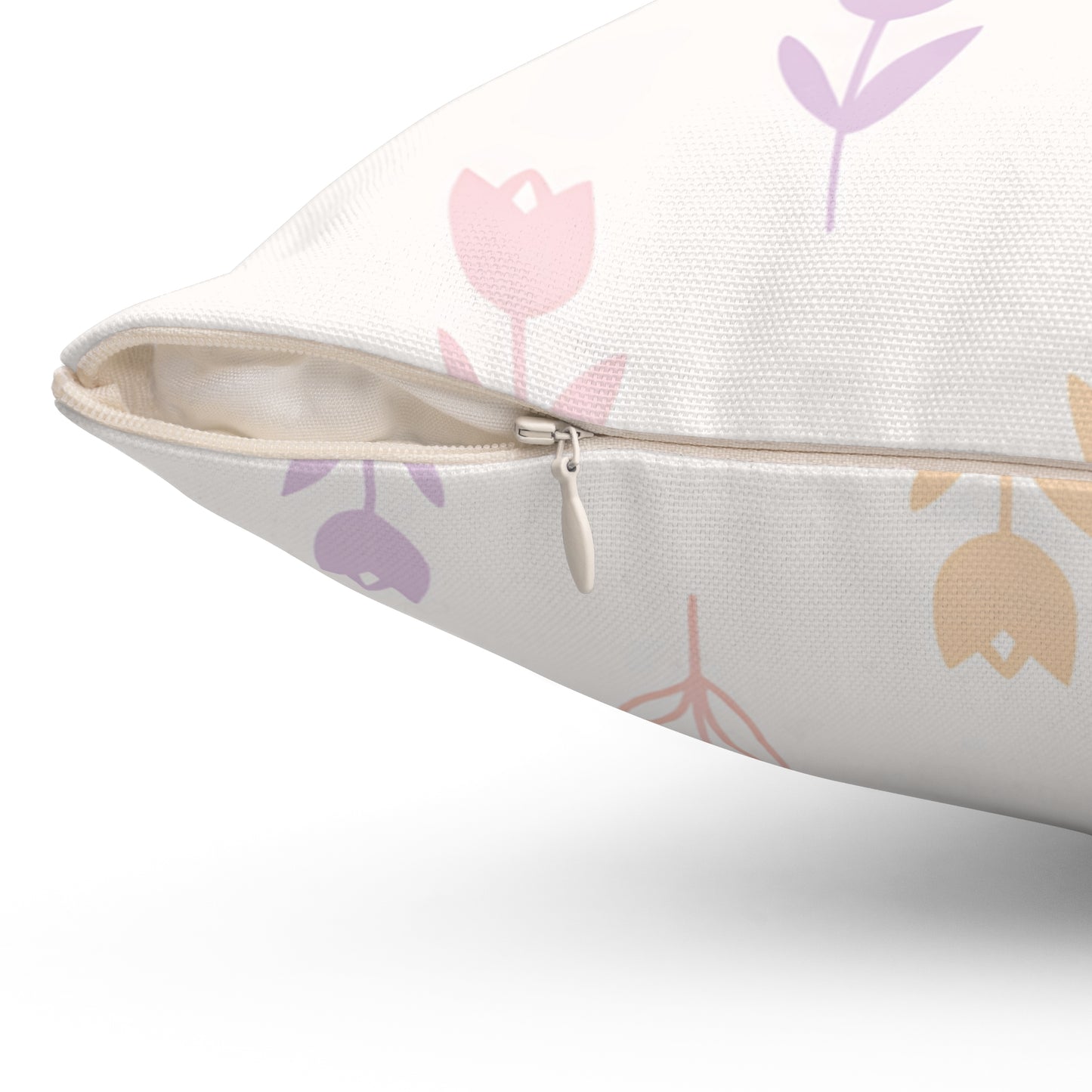 Pastel Tulip Throw Pillow - Floral Decorative Square Pillow