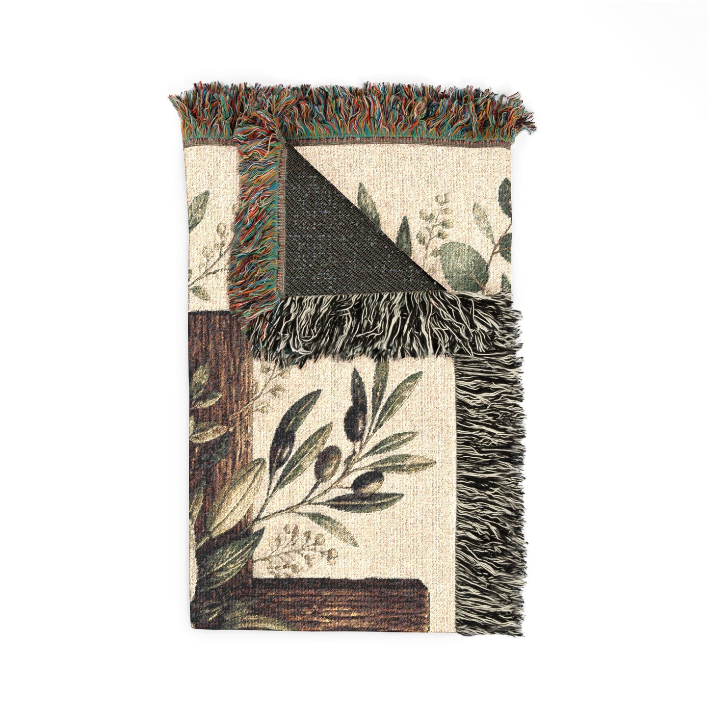 Woven Blanket — Floral Cross Tapestry Throw (Easter / Religious Home Décor)