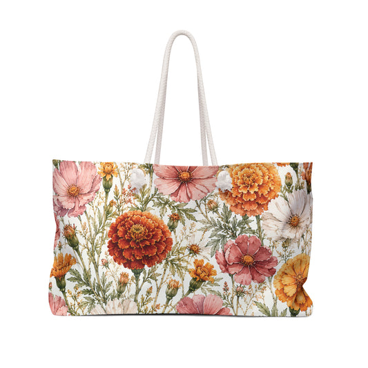 Floral Marigold Weekender Bag