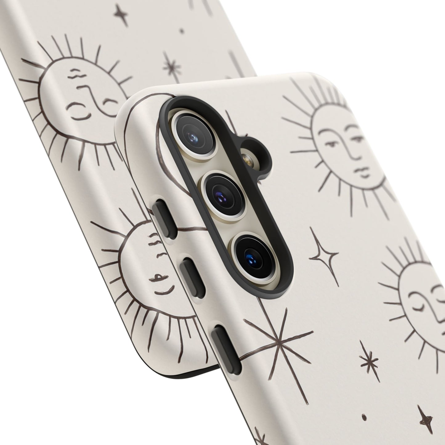 Celestial Moon & Sun Line Art iPhone Case – Minimalist Boho Cosmic Design