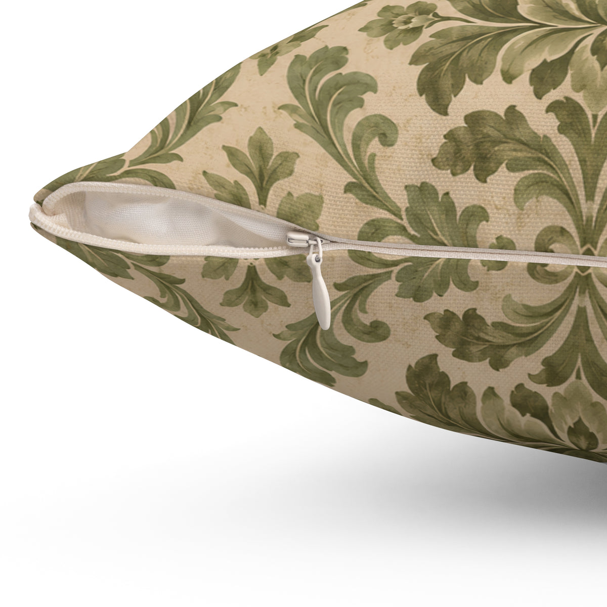 Vintage Damask Floral Throw Pillow