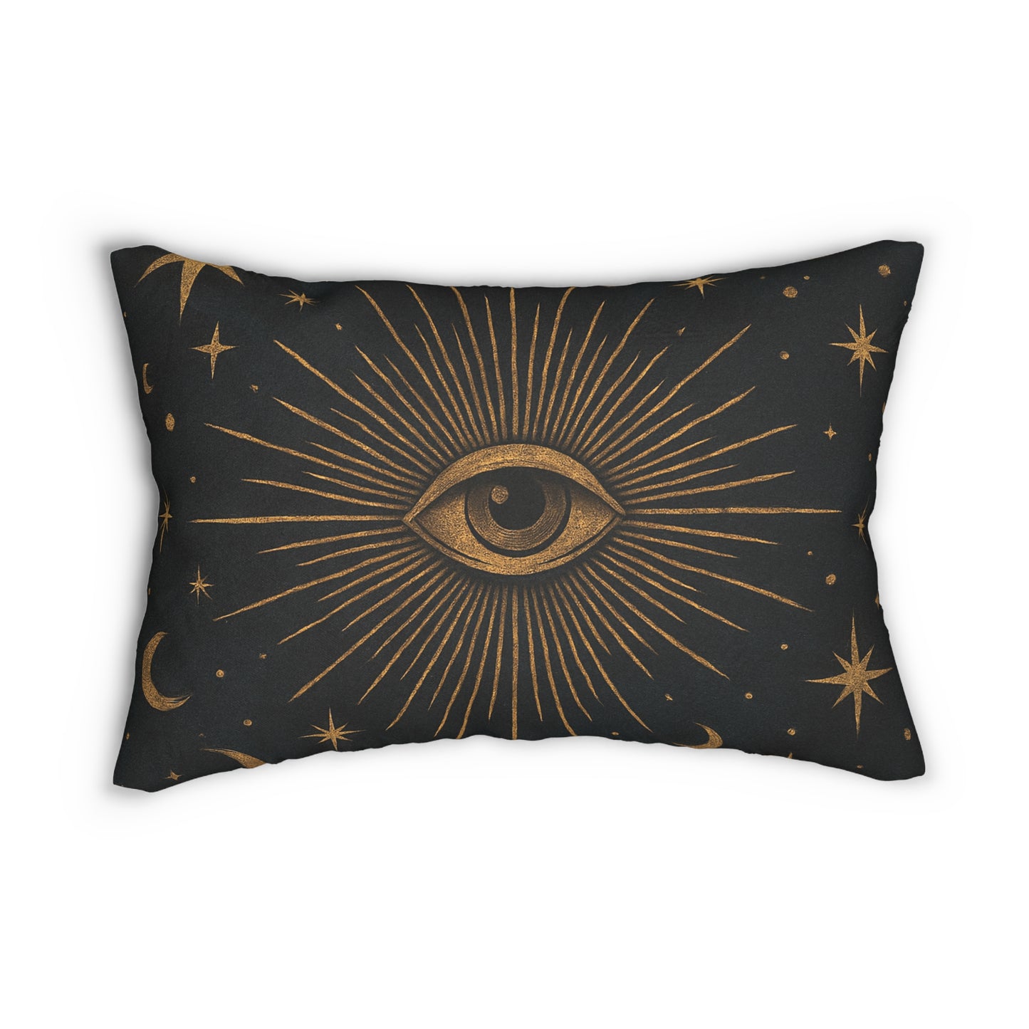 Mystic Eye & Celestial Lumbar Pillow – Boho Starry Night Throw Pillow