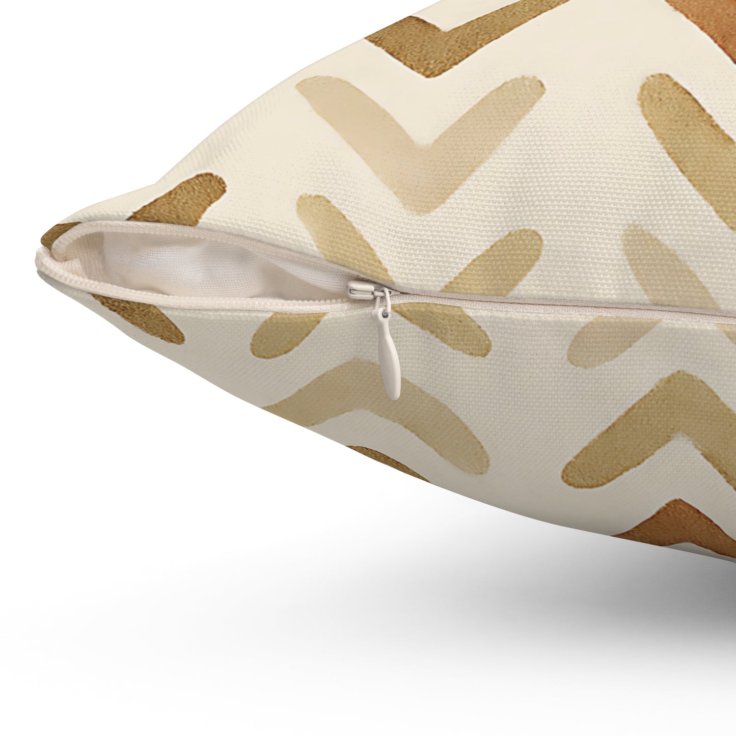 Earth Tone Chevron Throw Pillow - Modern Boho Decorative Cushion with Double-Sided Print