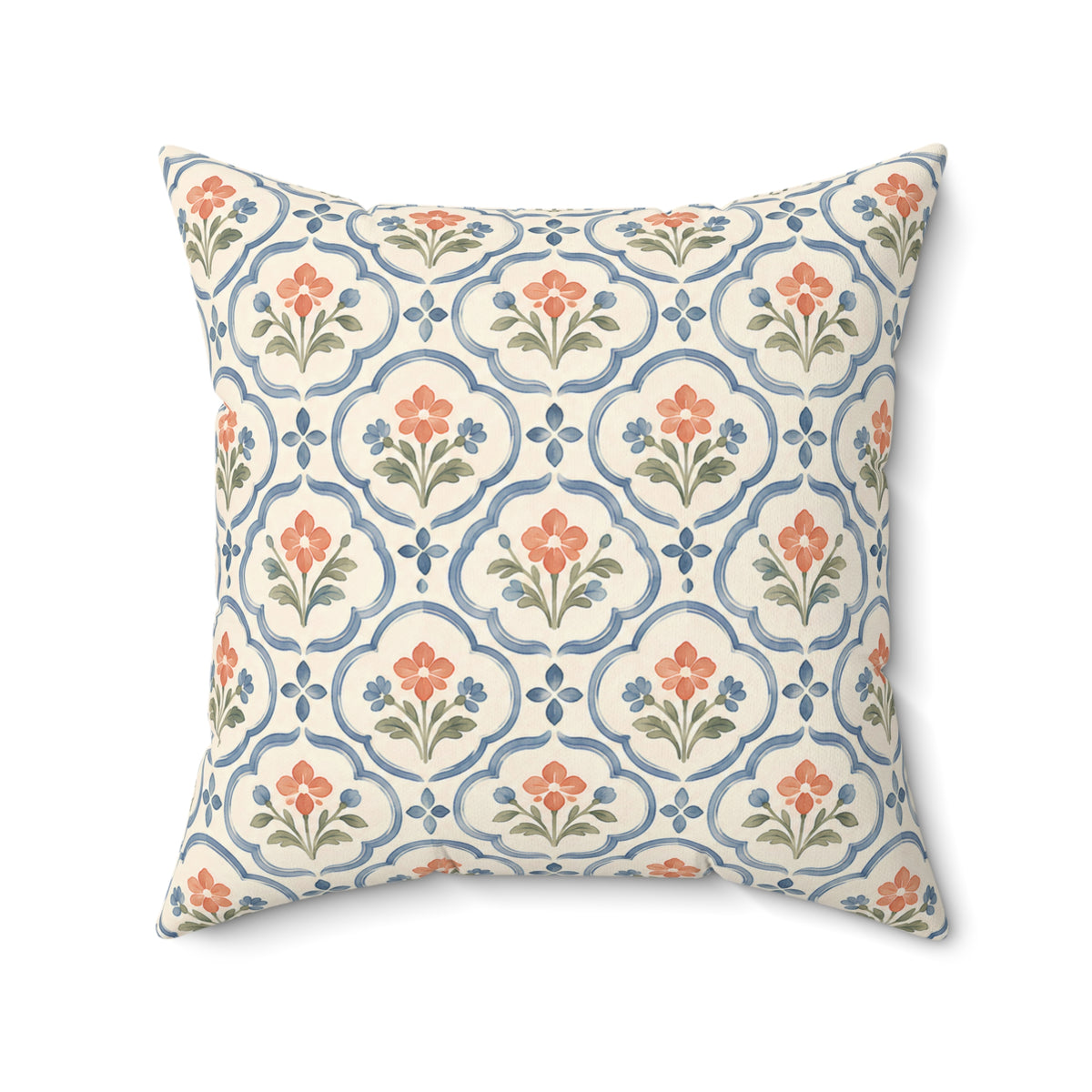 Vintage Floral Pattern Square Pillow