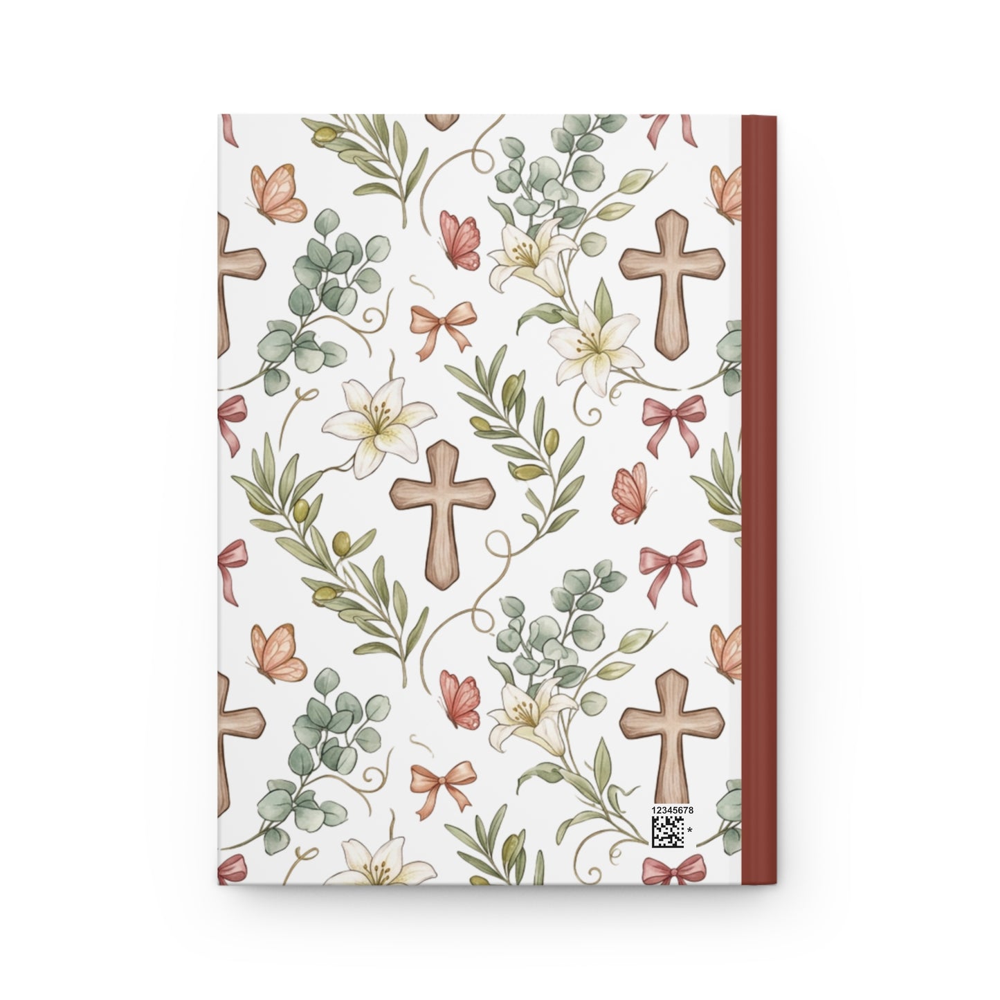 Floral Cross Hardcover Journal — Christian Prayer & Faith Notebook