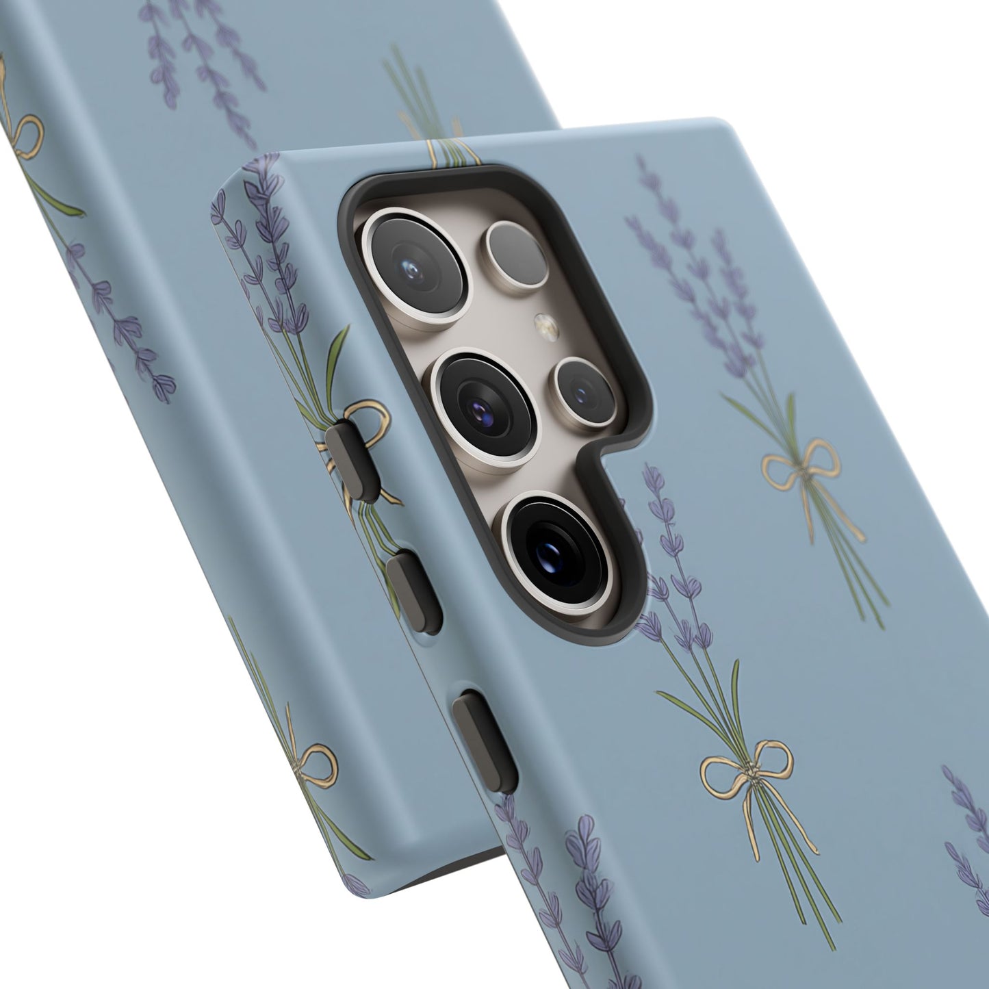 Lavender Bundle Phone Case – Blue Botanical Floral Print with 3D Wrap Design