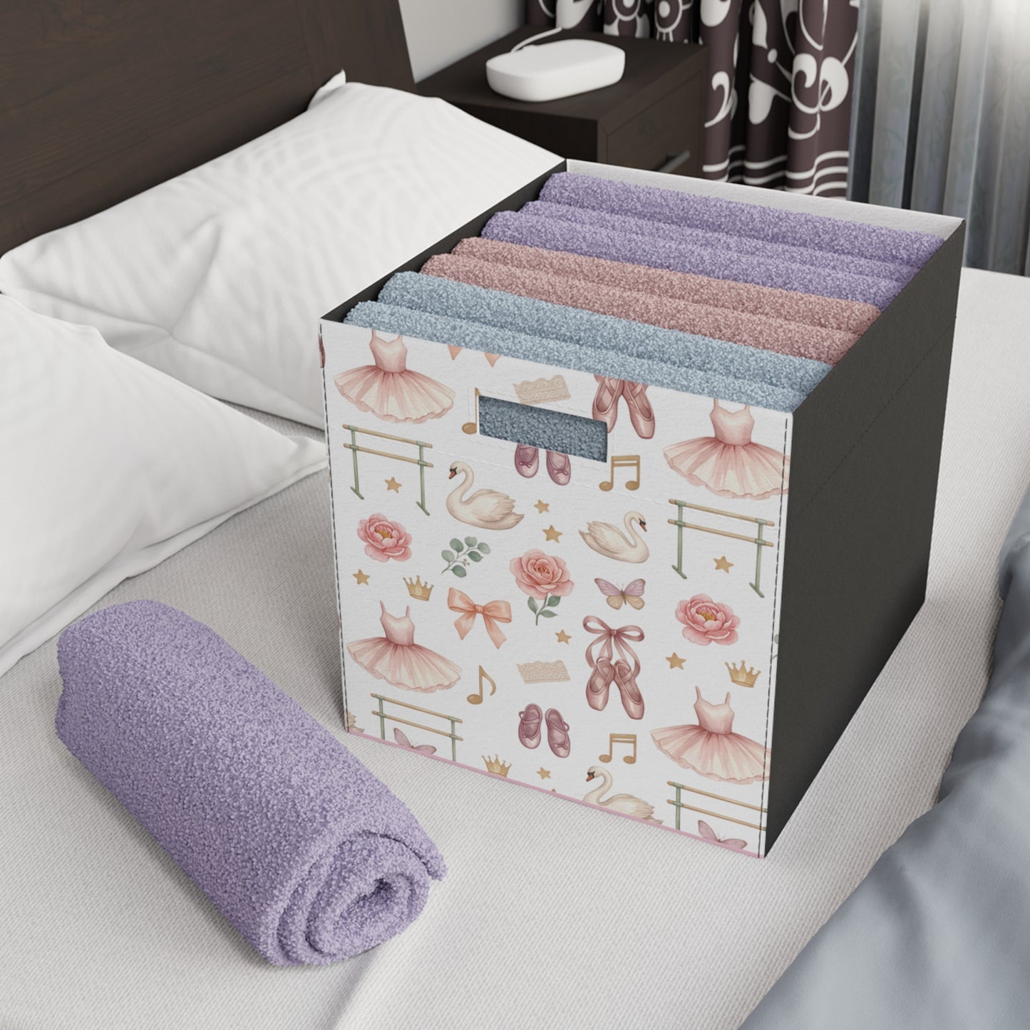 Ballet Dancer Felt Storage Box — Pink Tutu Nursery & Dance Room Organizer