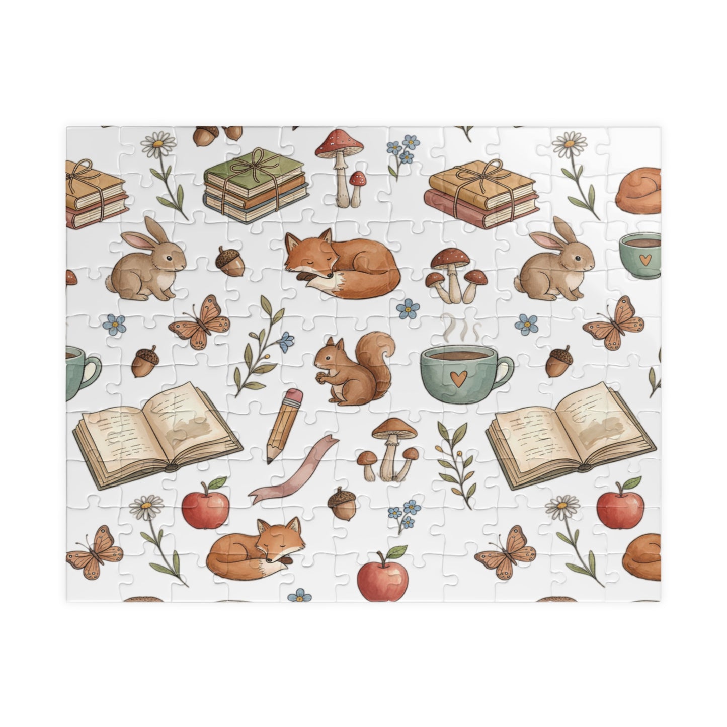 Cozy Woodland Reading Puzzle — Cute Fox, Bunny & Squirrel 110–252 pcs