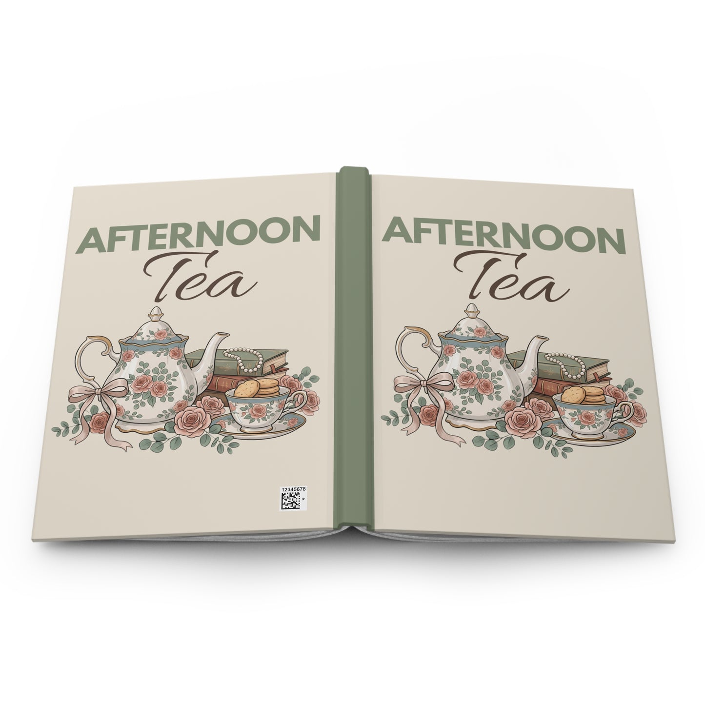 Afternoon Tea Hardcover Journal — Floral Teapot Notebook for Tea Lovers