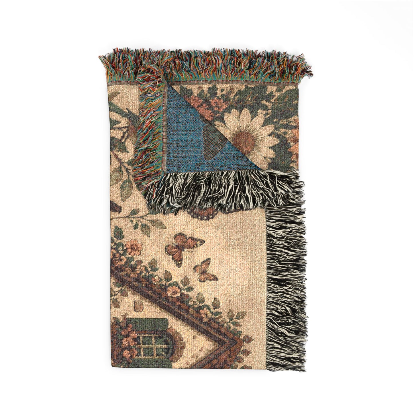 Cottage Garden Woven Blanket — Cozy Floral House Throw
