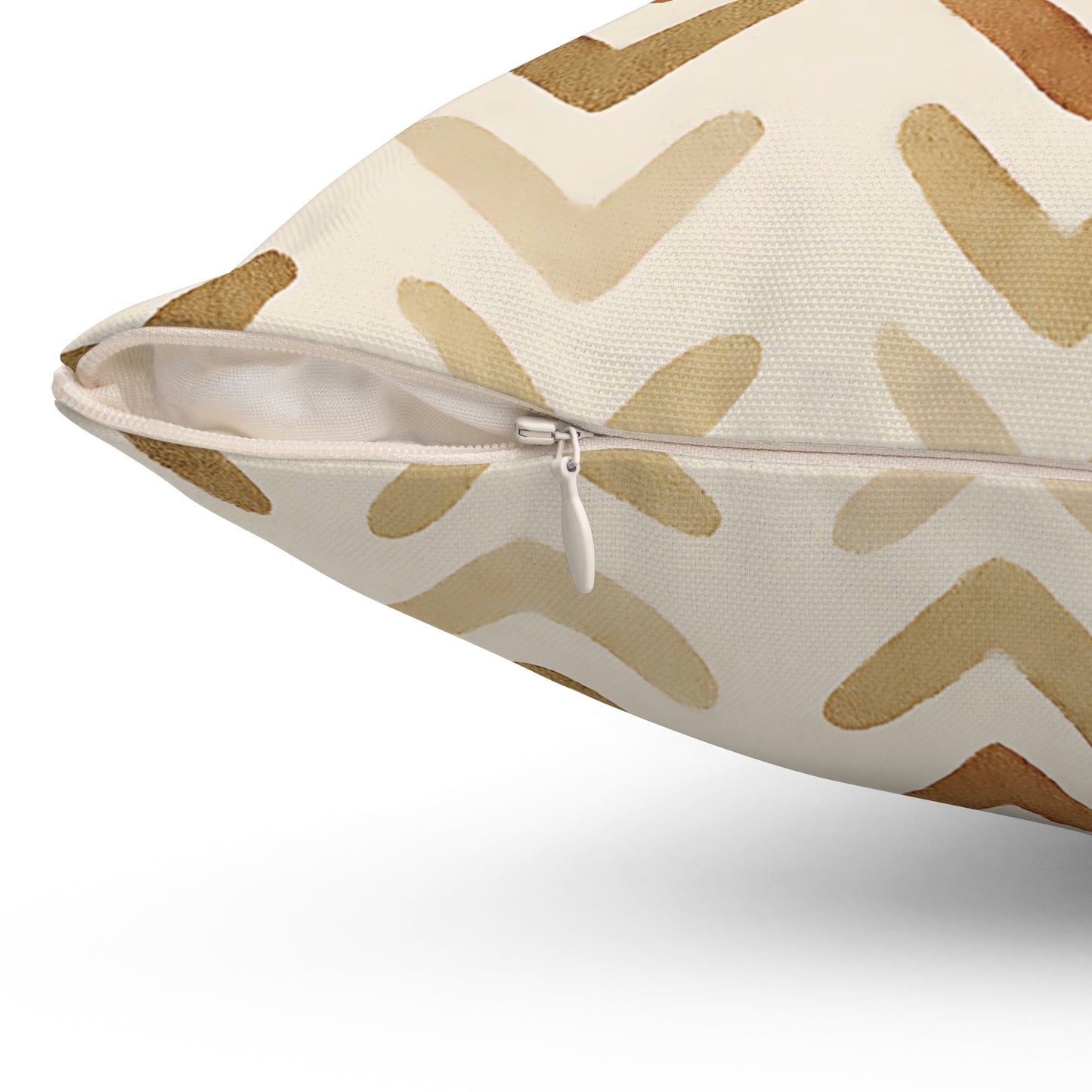 Earth Tone Chevron Throw Pillow - Modern Boho Decorative Cushion with Double-Sided Print