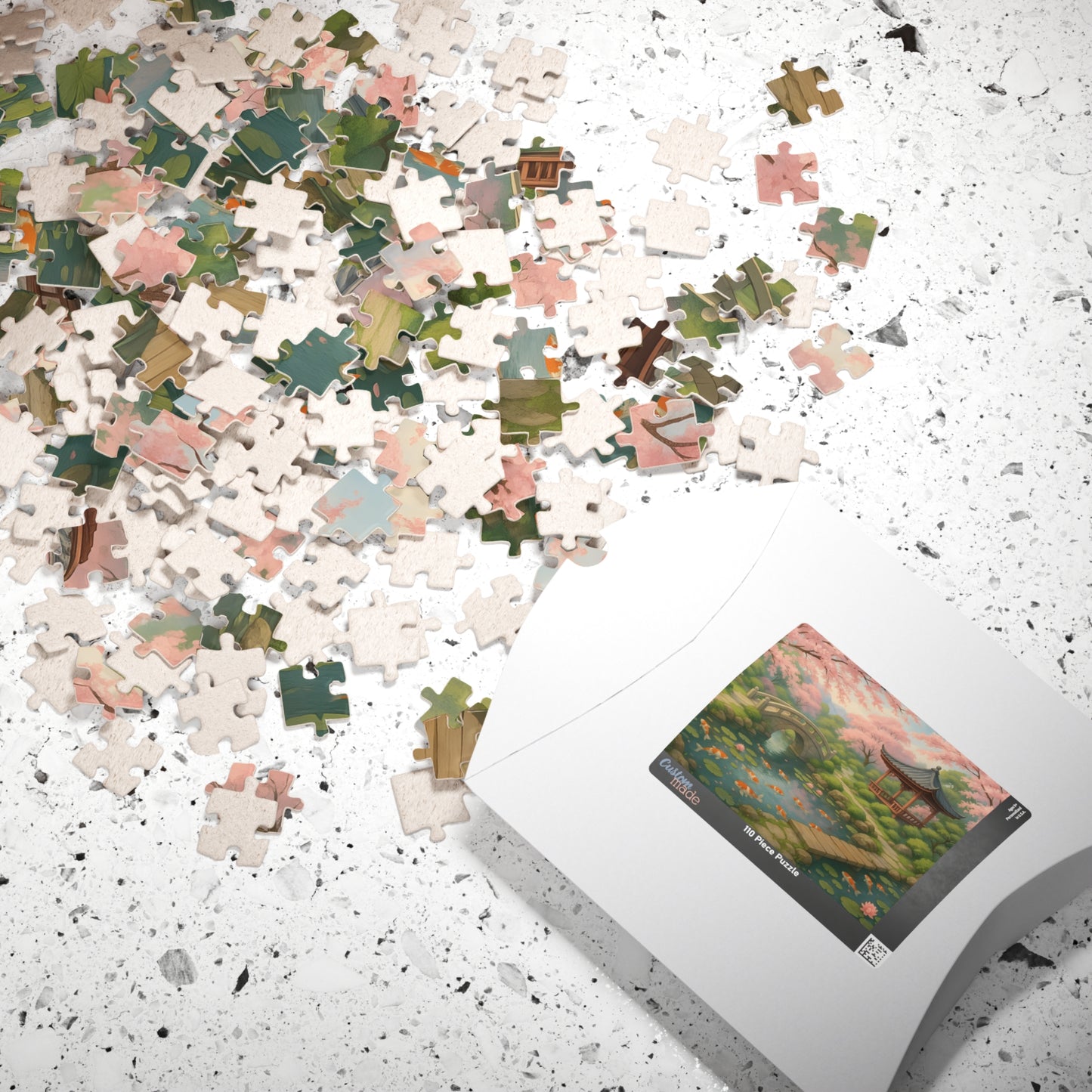 Tranquil Japanese Garden Puzzle – Koi Pond & Cherry Blossoms