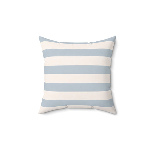Coastal Blue Striped Square Pillow