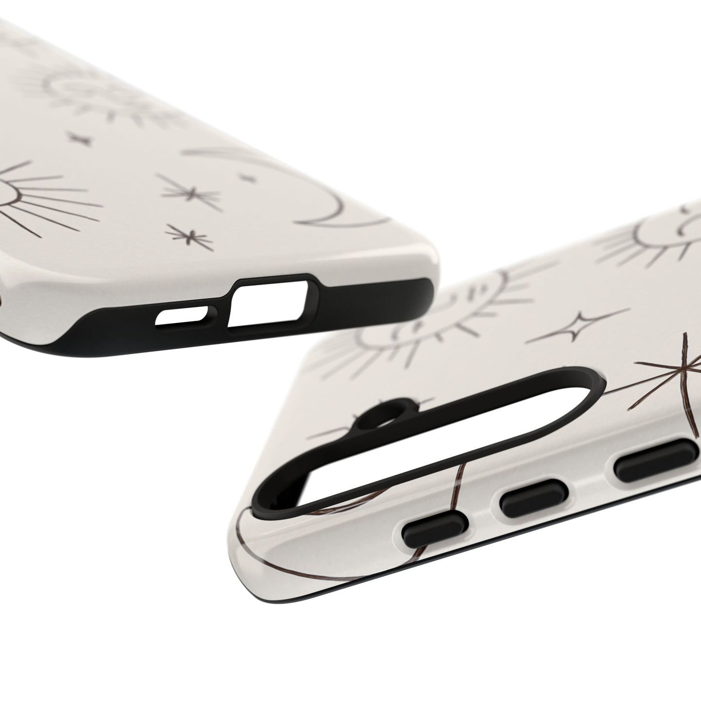 Celestial Moon & Sun Line Art iPhone Case – Minimalist Boho Cosmic Design