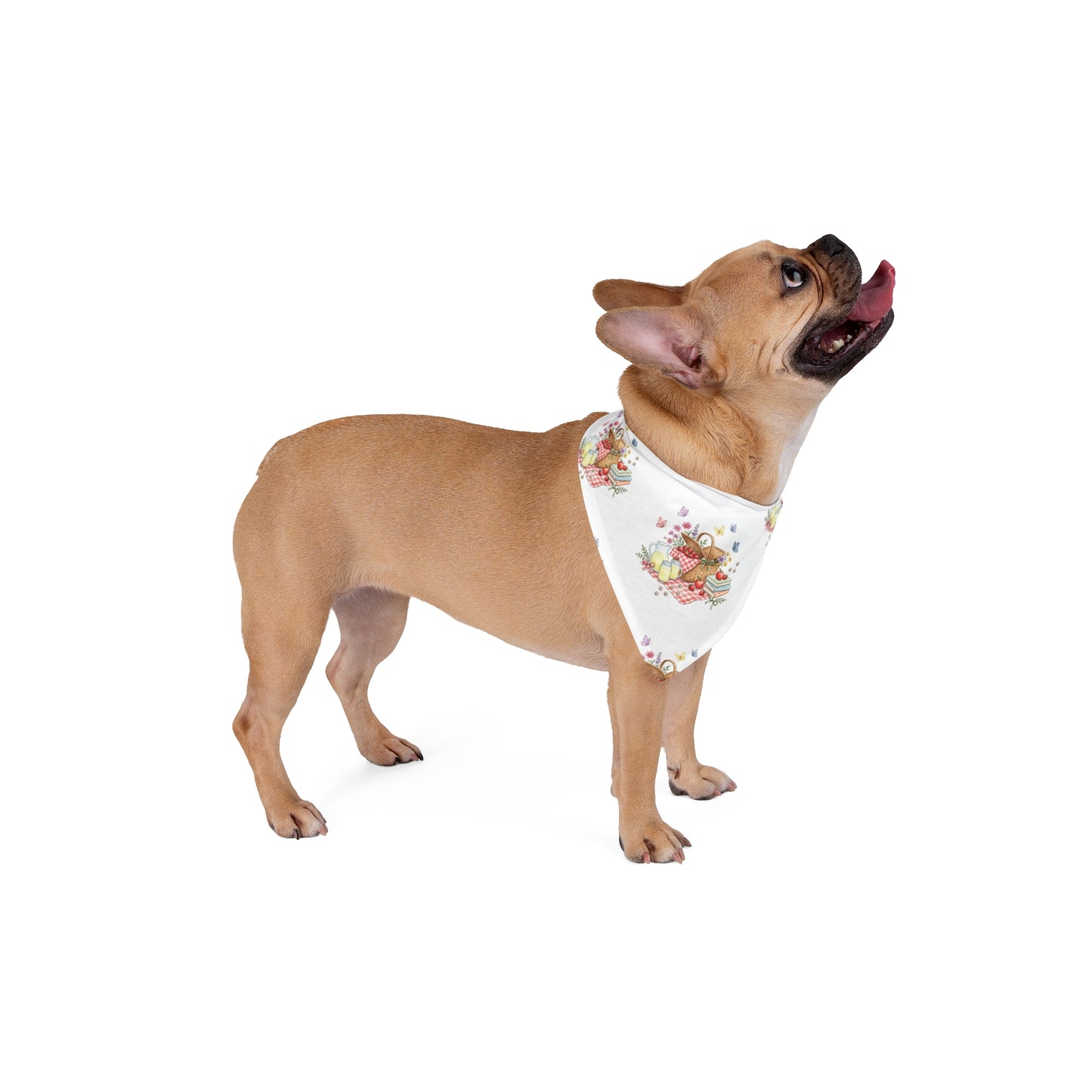Picnic Pet Bandana – Summer Dog Bandana – Watercolor Picnic Pet Scarf – Cute Dog Bandana for Outdoor Adventures