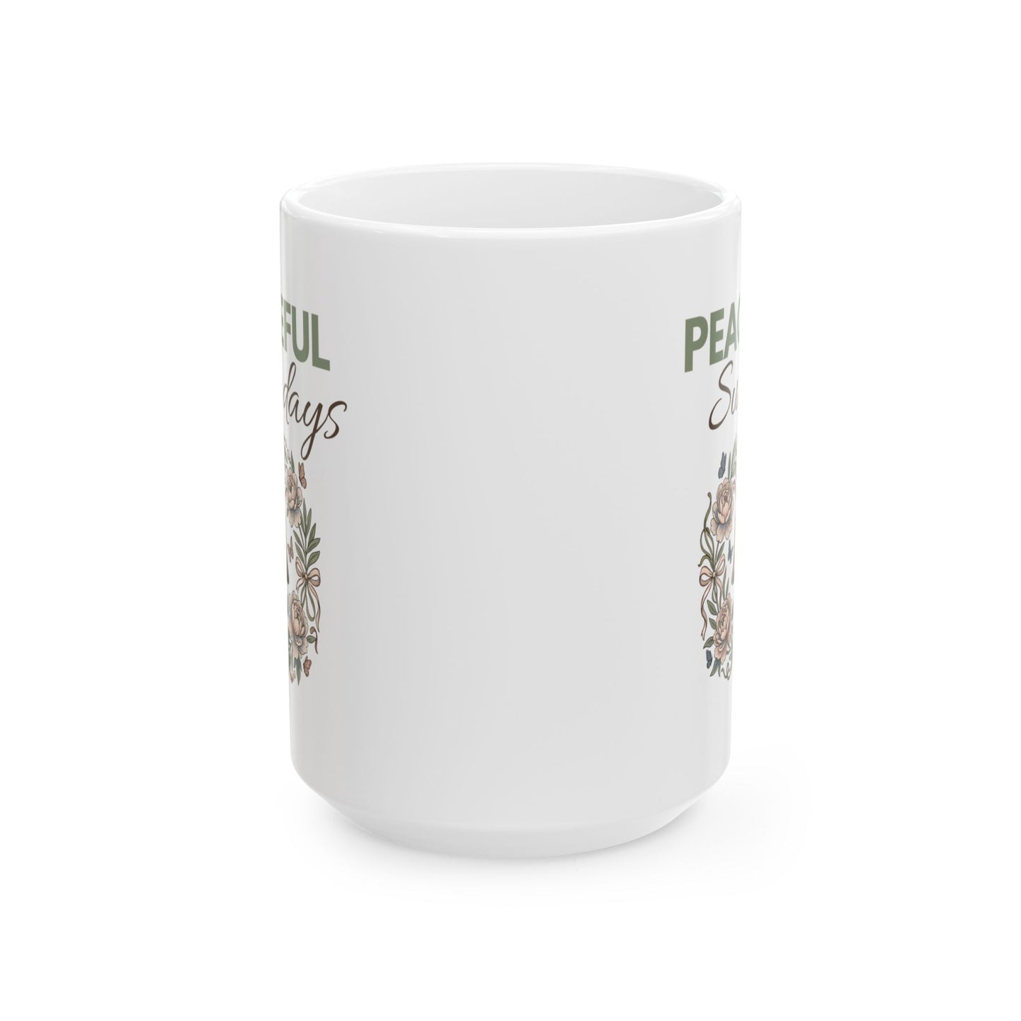 Peaceful Sundays Coffee Mug — Cute Relaxing Animal Ceramic Mug (11oz/15oz)