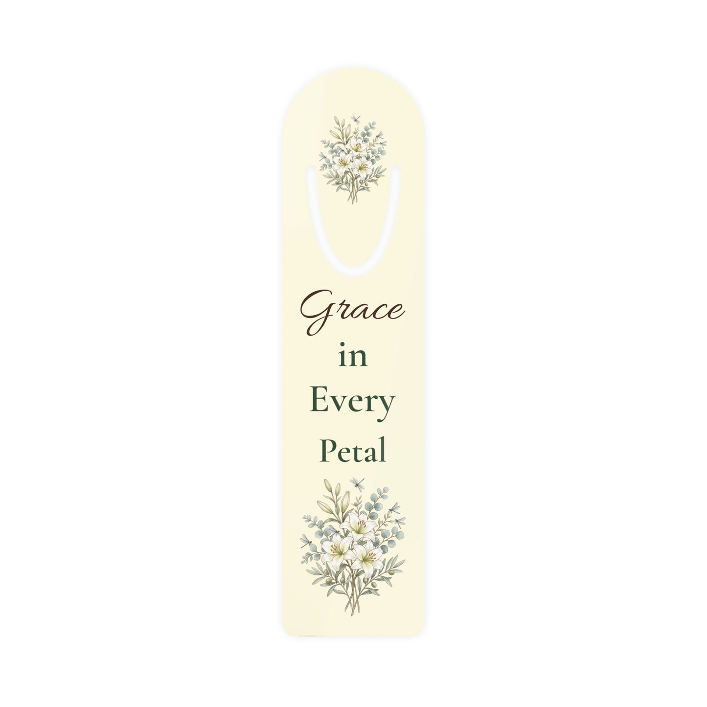 Grace in Every Petal Floral Bookmark — Elegant Metal Corner Bookmark for Readers & Gifts