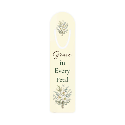 Grace in Every Petal Floral Bookmark — Elegant Metal Corner Bookmark for Readers & Gifts
