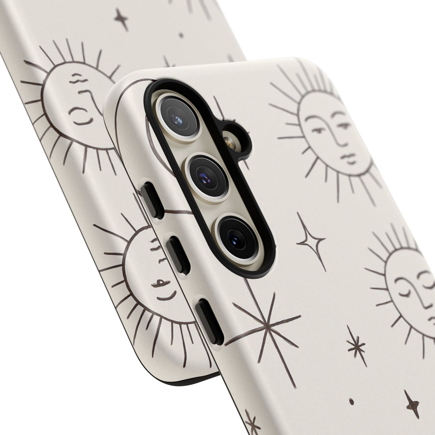 Celestial Moon & Sun Line Art iPhone Case – Minimalist Boho Cosmic Design