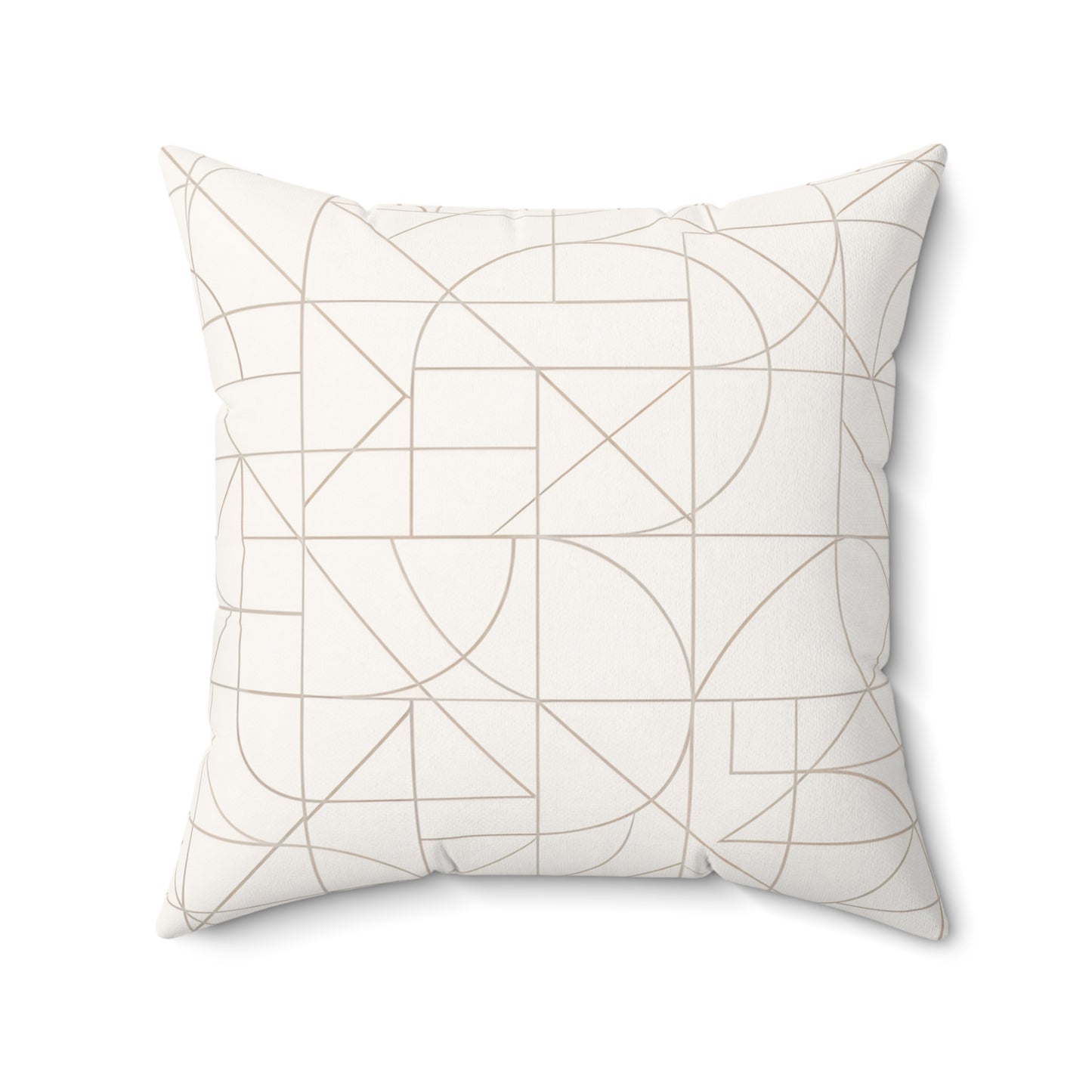 Geometric Beige Pattern Pillow — Modern Minimalist Decorative Throw Pillow