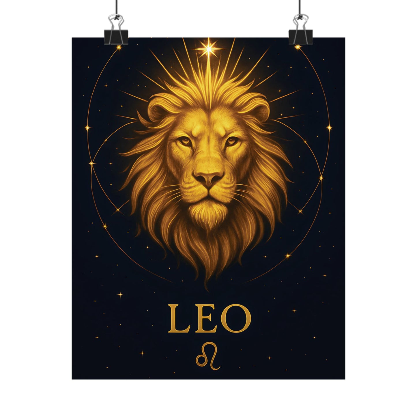 Leo Zodiac Constellation Matte Poster – Celestial Lion Astrology Wall Art Print (Multiple Sizes)