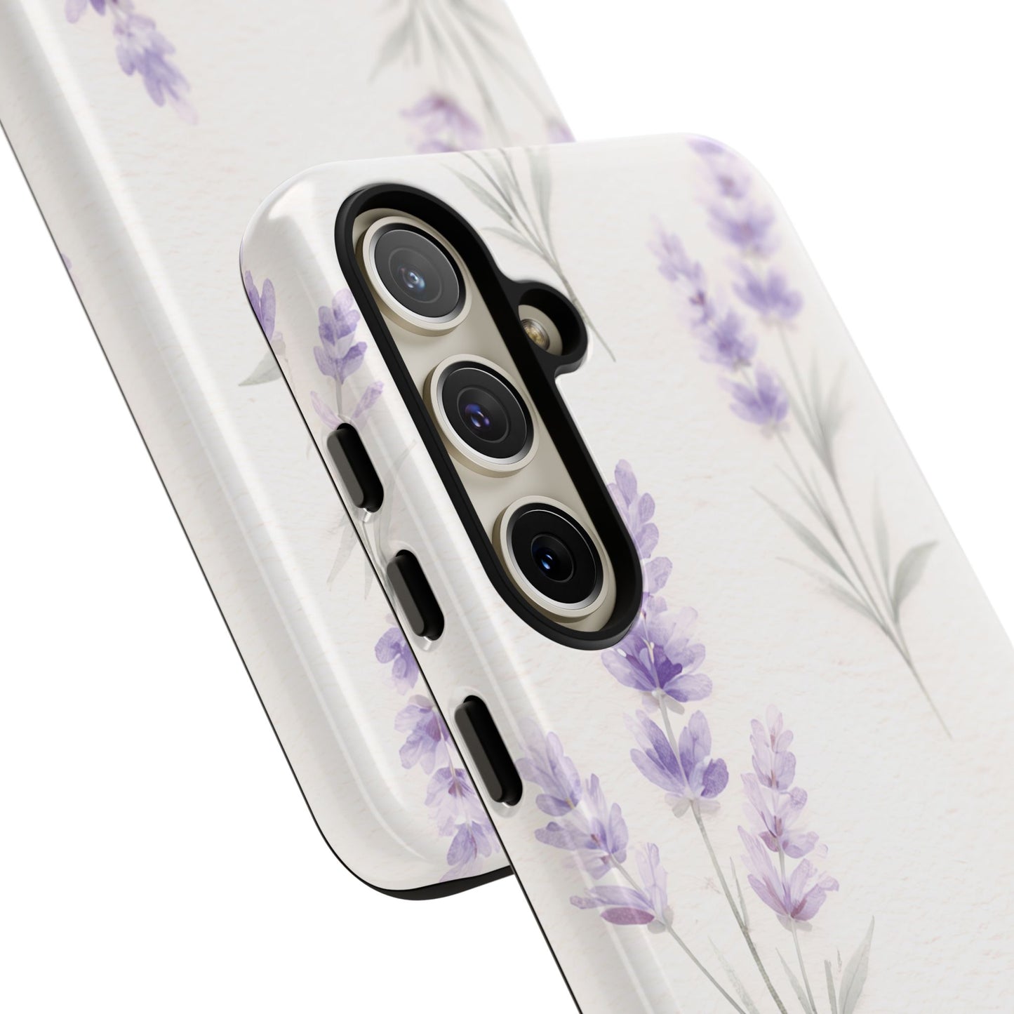 Lavender Floral Phone Case — Protective Tough Case with Purple Botanical Print