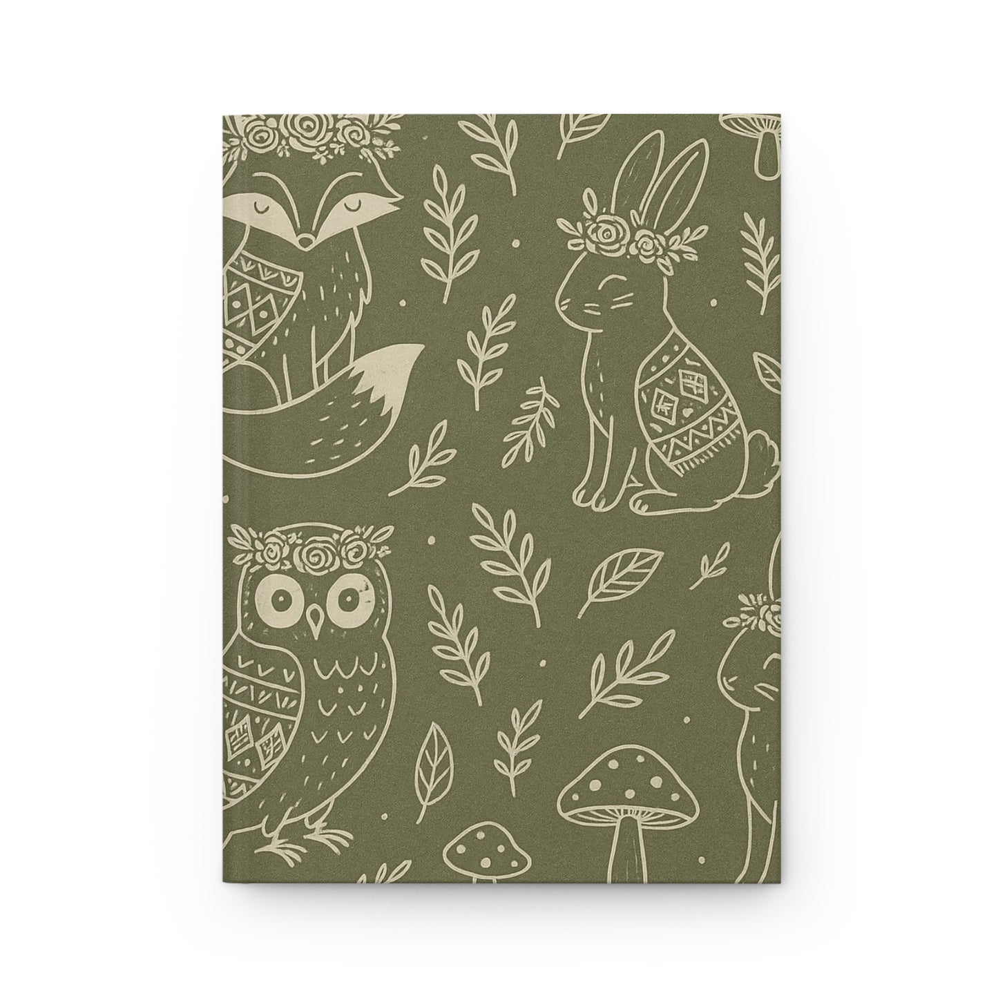 Whimsical Forest Friends Hardcover Journal – Matte Finish, Lined Pages