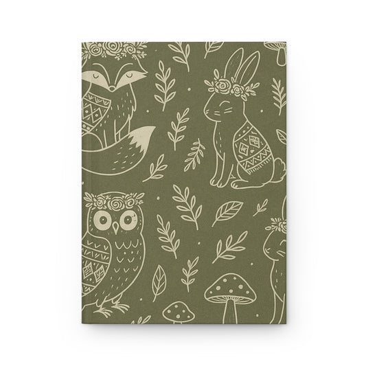 Whimsical Forest Friends Hardcover Journal – Matte Finish, Lined Pages