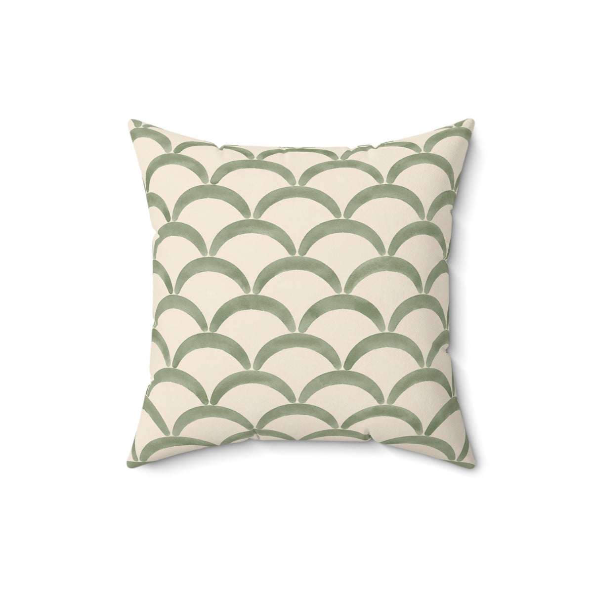 Green Scallop Pattern Decorative Pillow