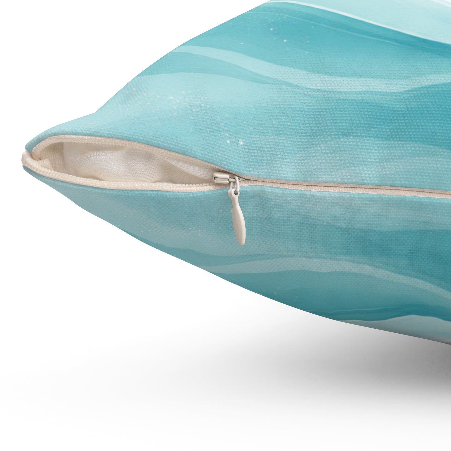 Ocean Wave Decorative Pillow — Aqua Coastal Throw Pillow