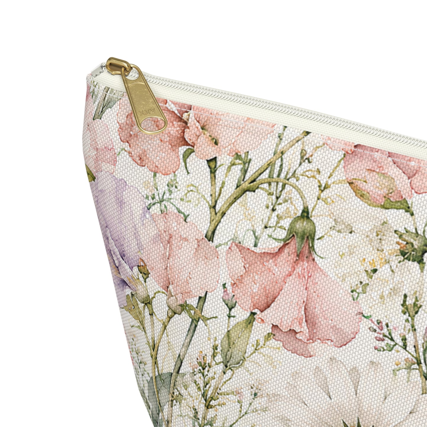 Floral Meadow Accessory Pouch — Watercolor Wildflower Cosmetic Bag
