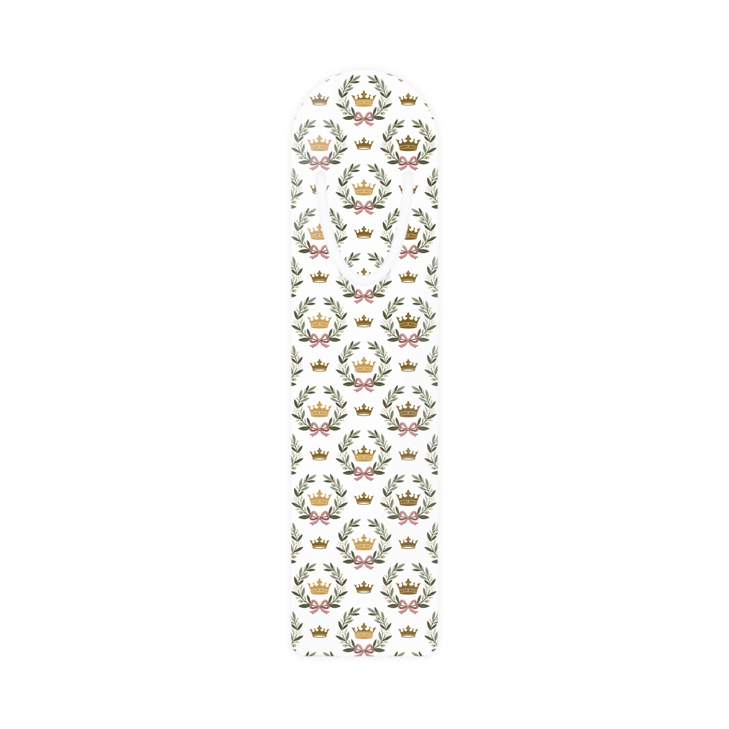 Floral Crown Pattern Bookmark – Vintage Botanical Metal Bookmark