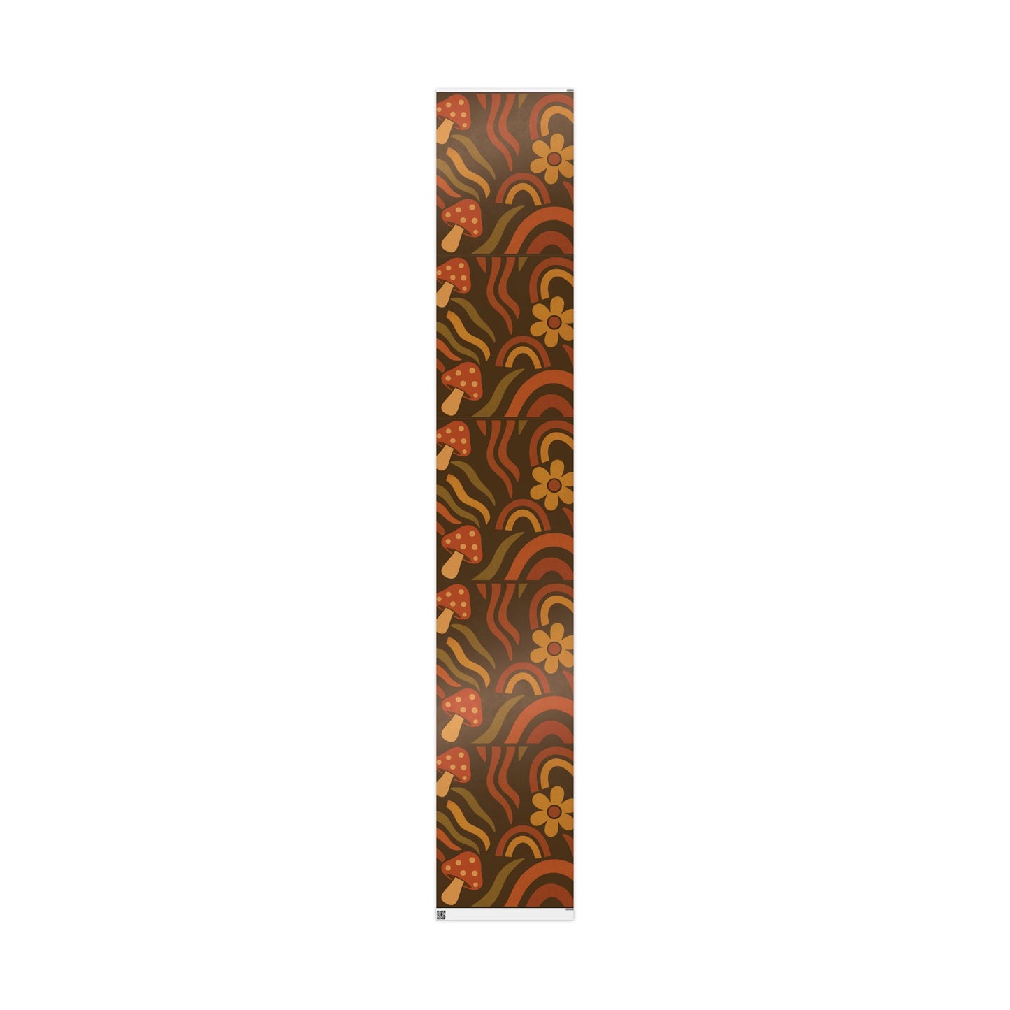 Groovy Retro Mushrooms & Flowers Wrapping Paper – 70s Style Earth Tone Gift Wrap