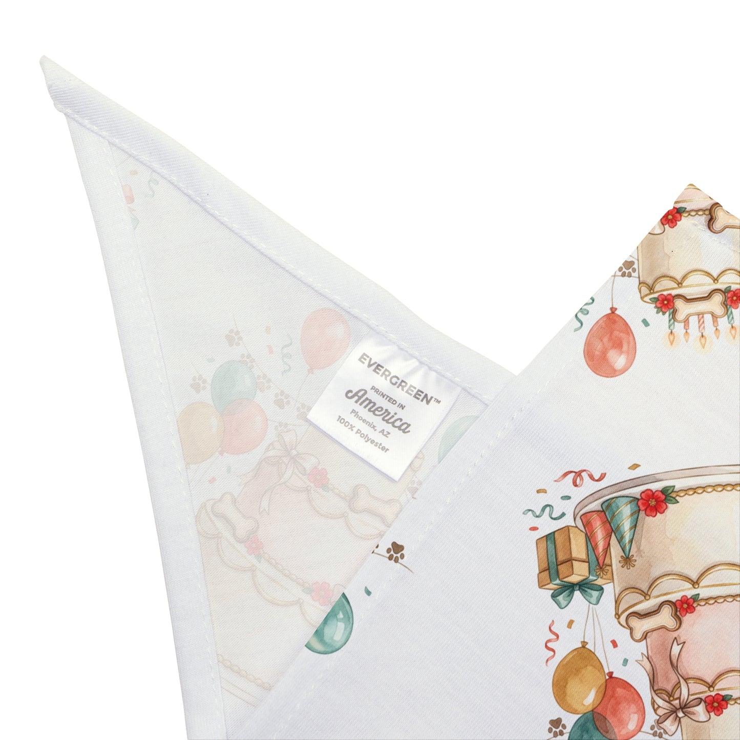 Birthday Cake Pet Bandana — Festive Pawty Accessory with Balloons