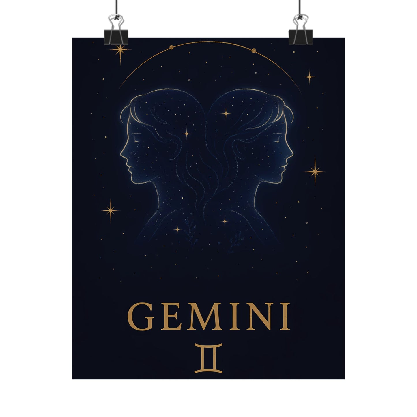 Gemini Zodiac Constellation Matte Poster – Celestial Astrology Wall Art Print (Multiple Sizes)