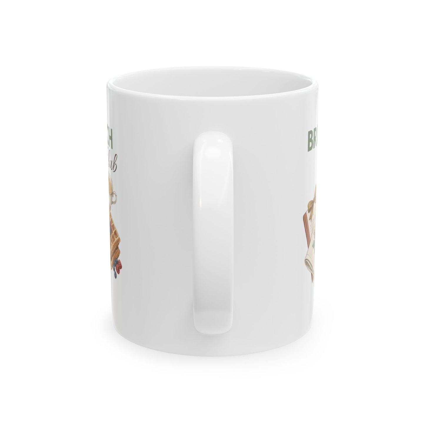 Brunch Club Ceramic Coffee Mug – Brunch Lover Coffee Cup – Waffles & Coffee Mug – Cozy Kitchen Gift – 11oz & 15oz