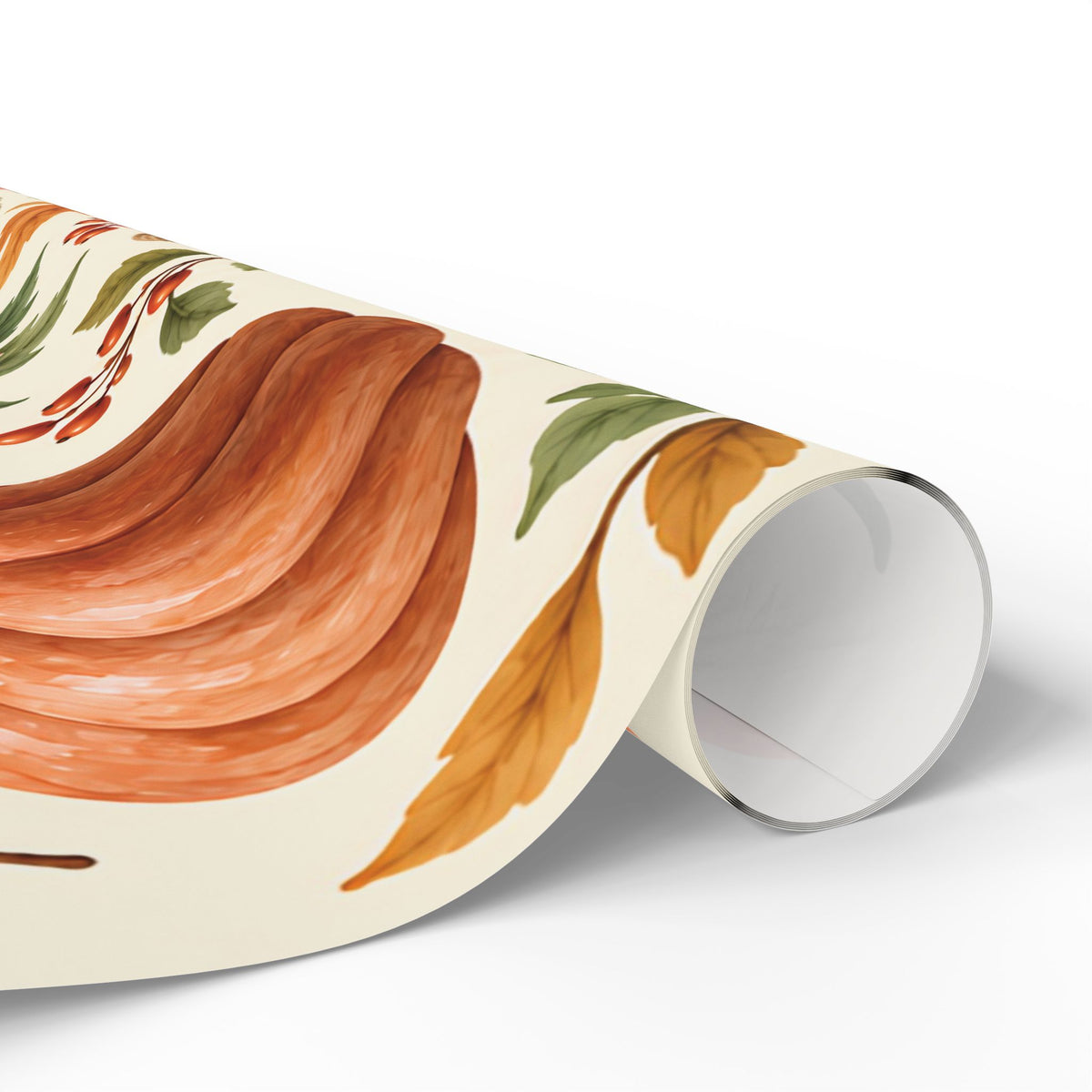 Autumn Pumpkin Wrapping Paper Roll — Fall Harvest Gift Wrap