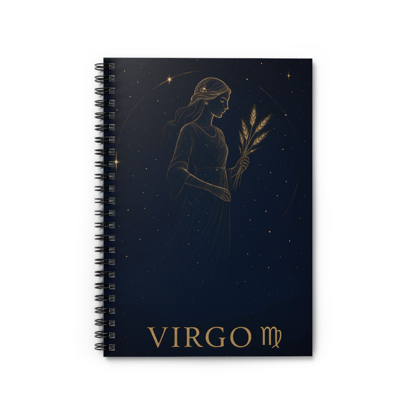 Virgo Zodiac Galaxy Spiral Notebook – Celestial Astrology Writing Journal (6" x 8", 118 Pages)