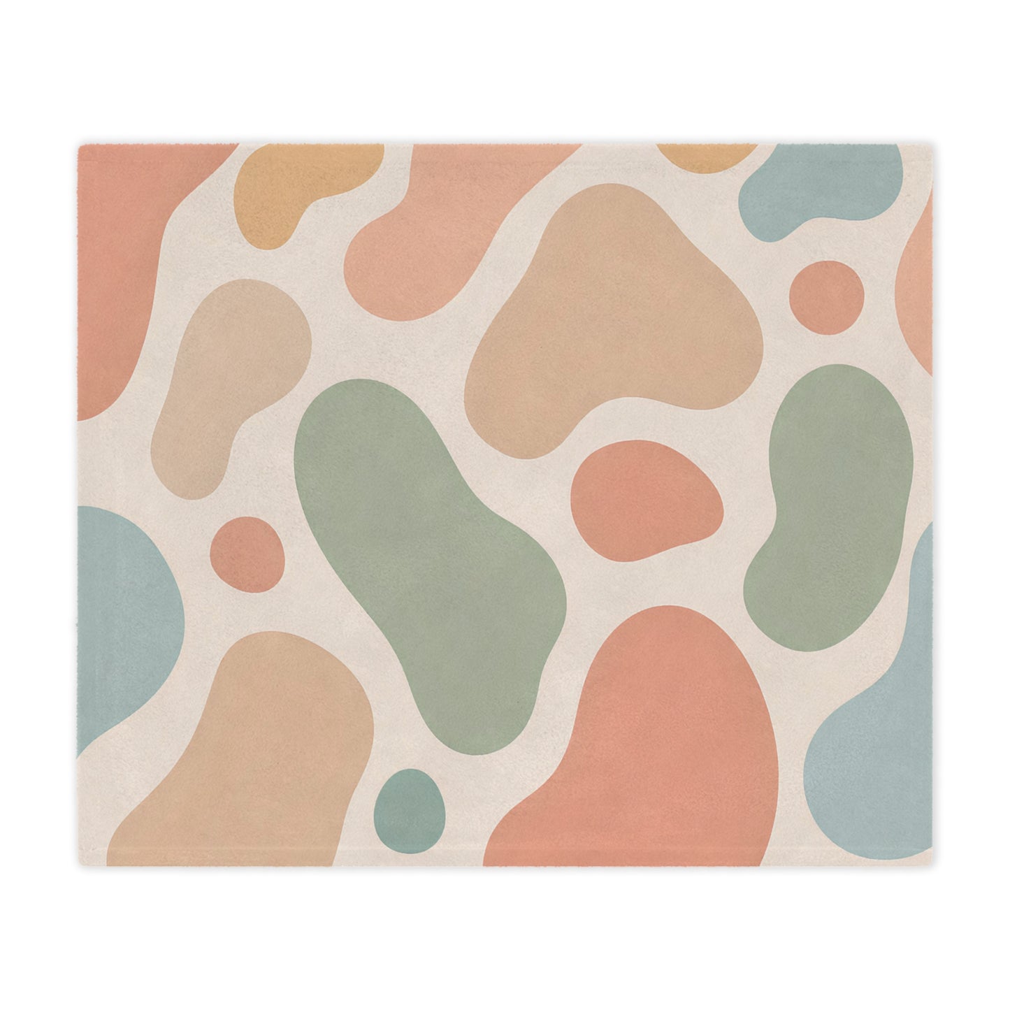 Abstract Pastel Minky Blanket — Organic Blob Pattern Cozy Throw